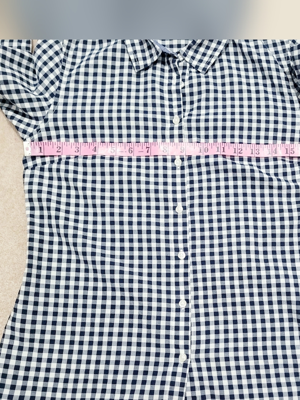 Tommy Hilfiger Classic Fit Gingham Shirt Women Size Small Blue White 100% Cotton - Picture 8 of 11